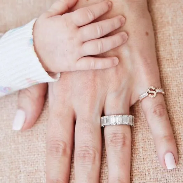 Diamond Baguette Initial Ring sold by EF Collection product image thumbnail 2