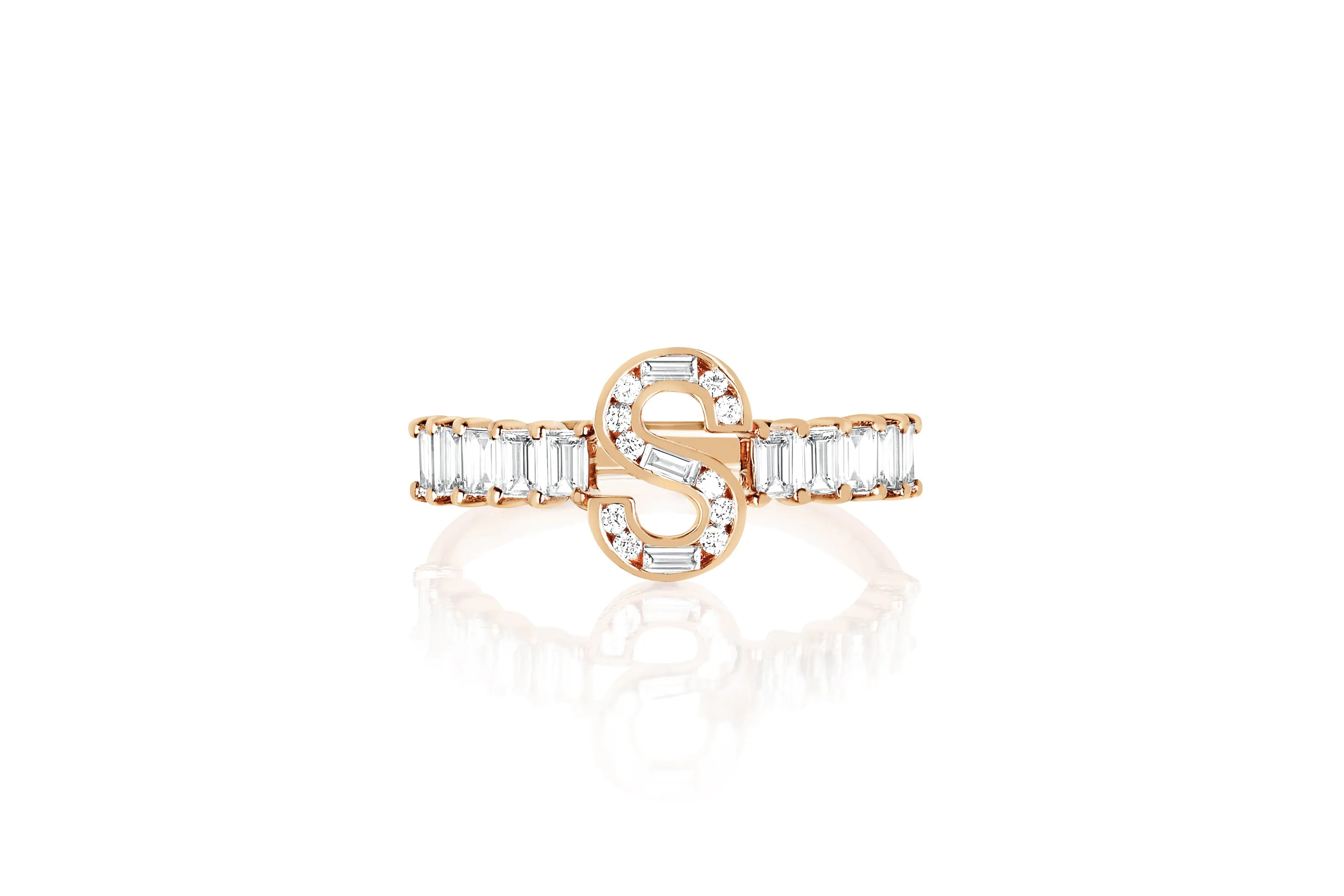 Diamond Baguette Initial Ring sold by EF Collection product image thumbnail 3