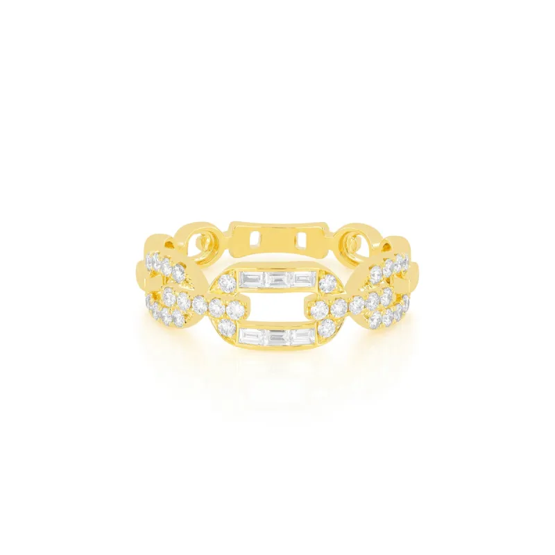 Diamond Graduated Chain Ring sold by EF Collection