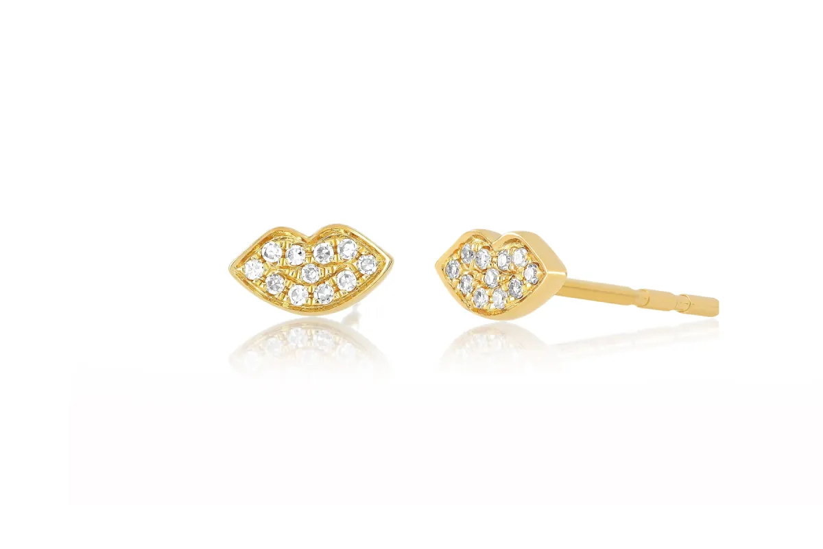 Mini Diamond Smooch Stud Earring made by EF Collection