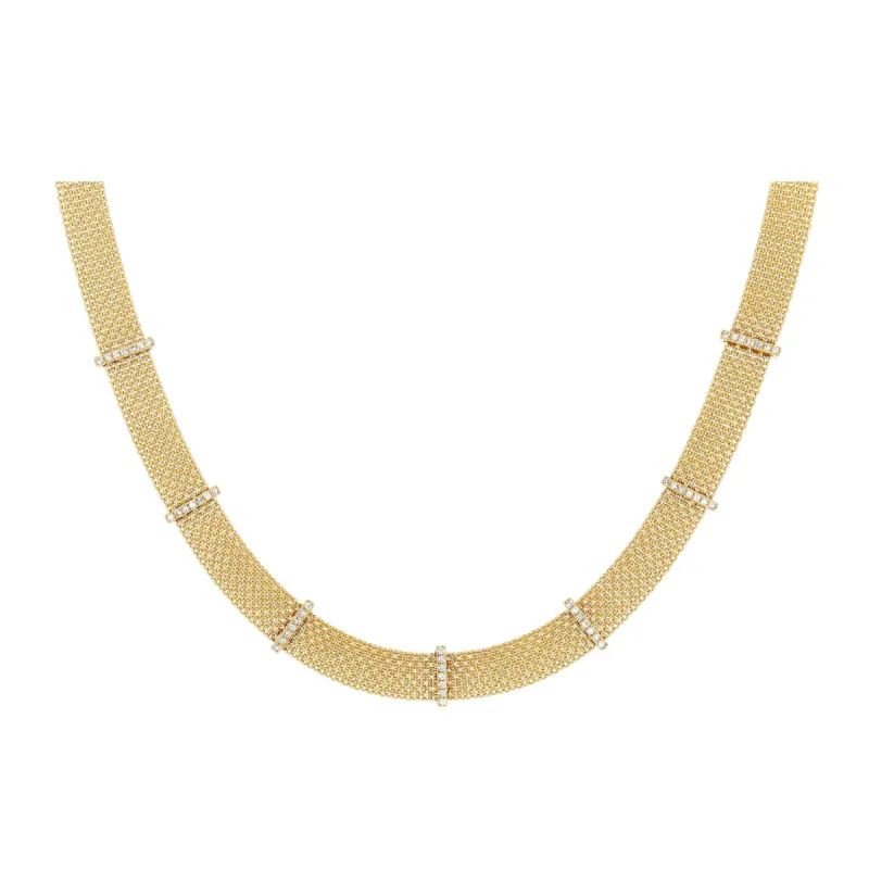 Diamond Bar Mesh Necklace sold by EF Collection