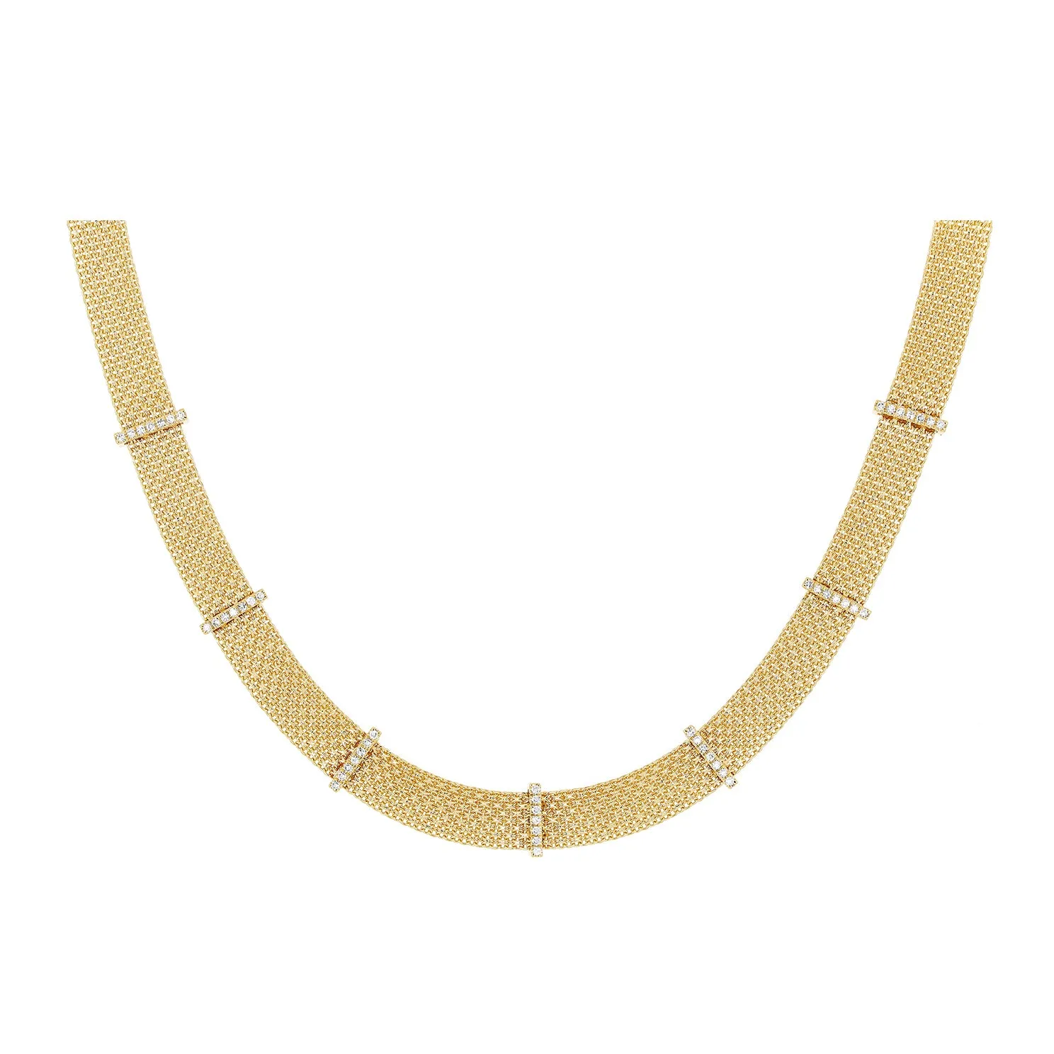 Diamond Bar Mesh Necklace sold by EF Collection