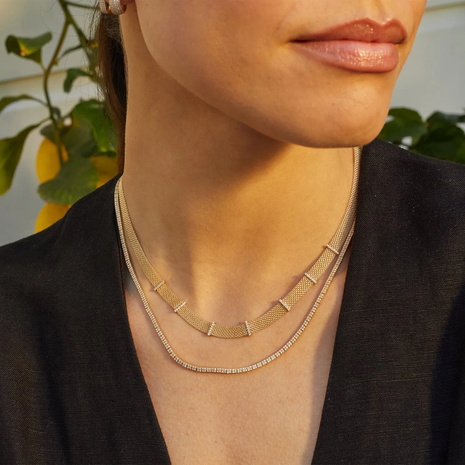 Diamond Bar Mesh Necklace sold by EF Collection product image thumbnail 2
