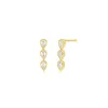 Bezel Set Triple Diamond Pear Stud Earring sold by EF Collection