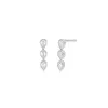 Bezel Set Triple Diamond Pear Stud Earring sold by EF Collection