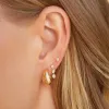Bezel Set Triple Diamond Pear Stud Earring sold by EF Collection