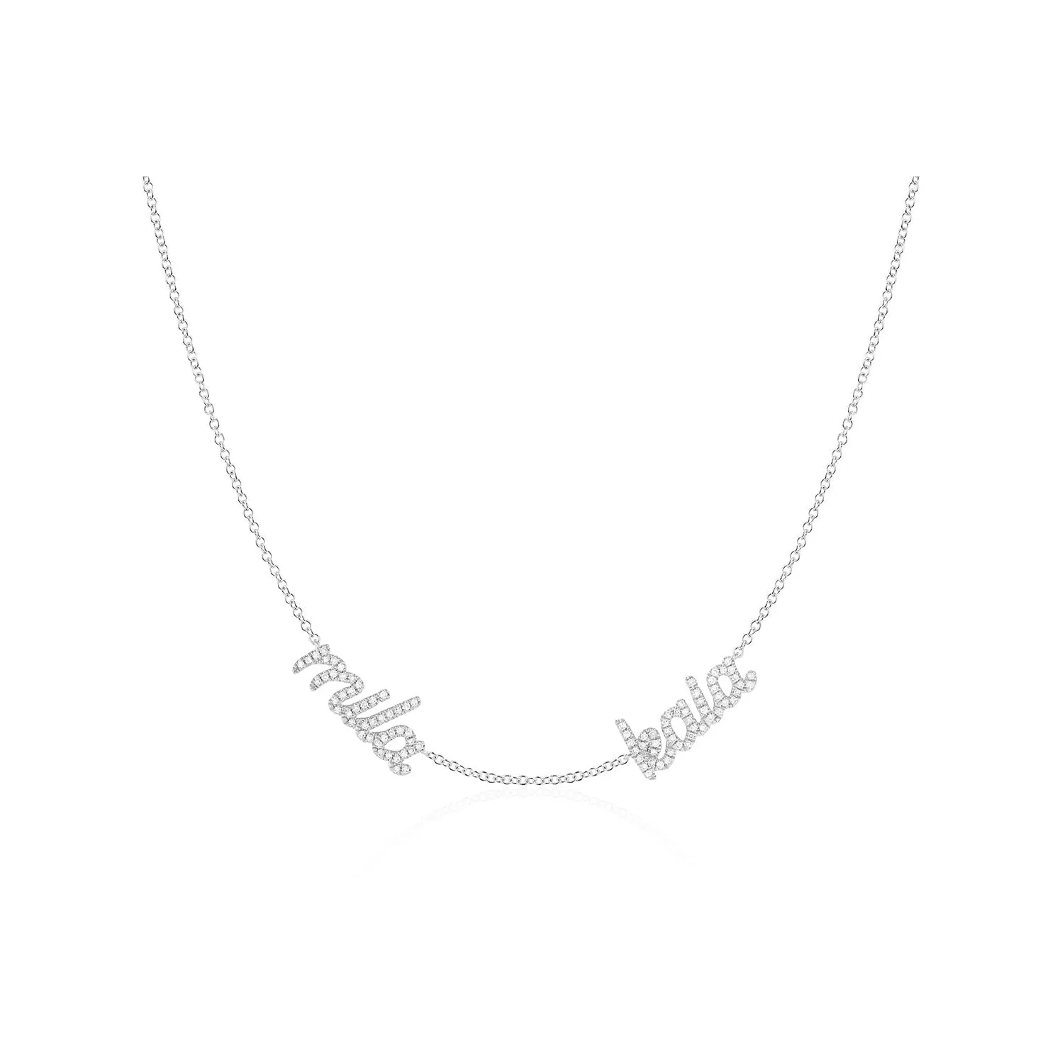 Double Diamond Script Name Necklace sold by EF Collection product image thumbnail 4