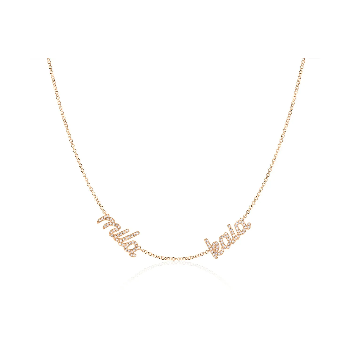 Double Diamond Script Name Necklace sold by EF Collection product image thumbnail 3