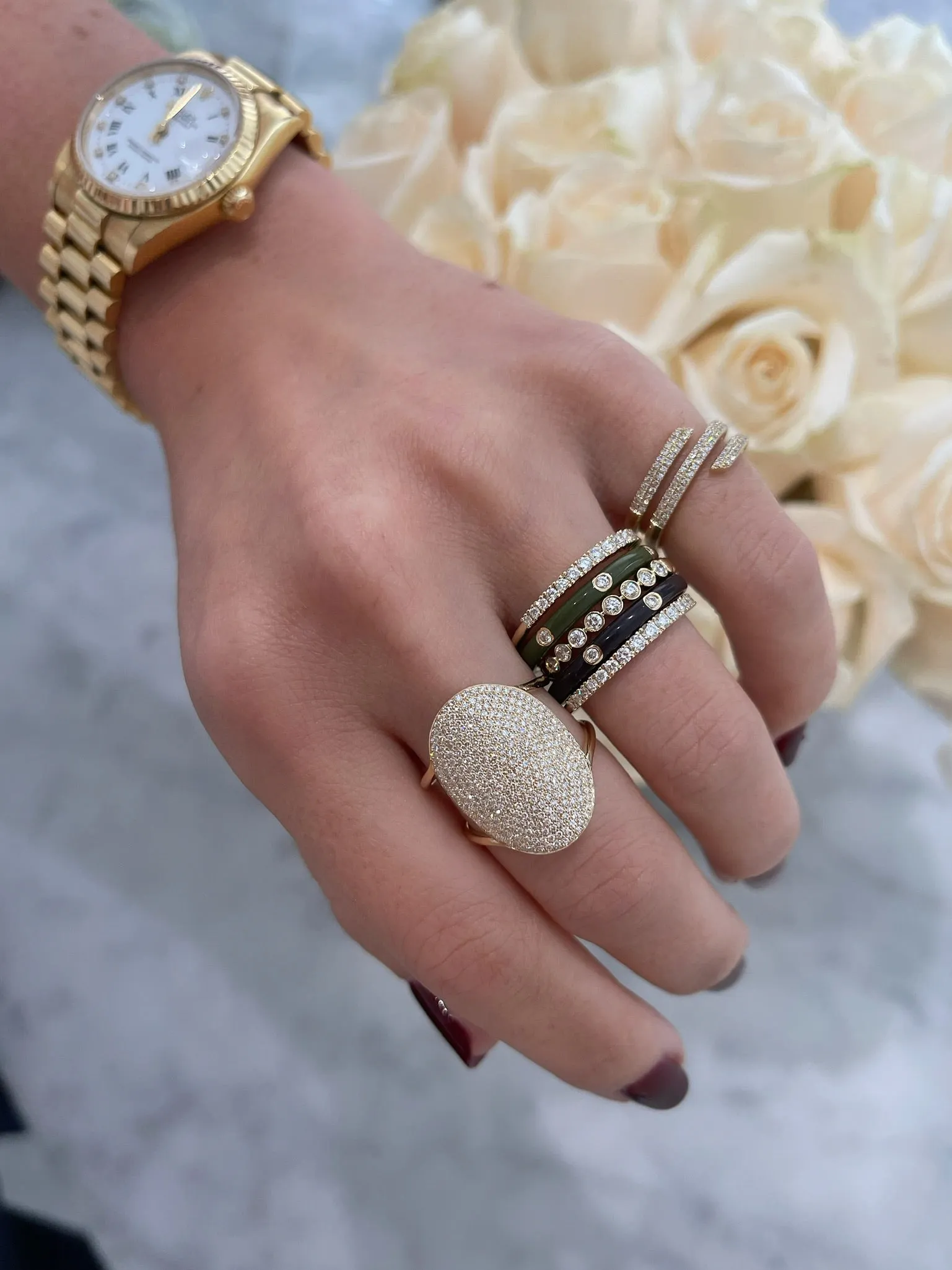 Diamond Jumbo Oval Ring sold by EF Collection product image thumbnail 5