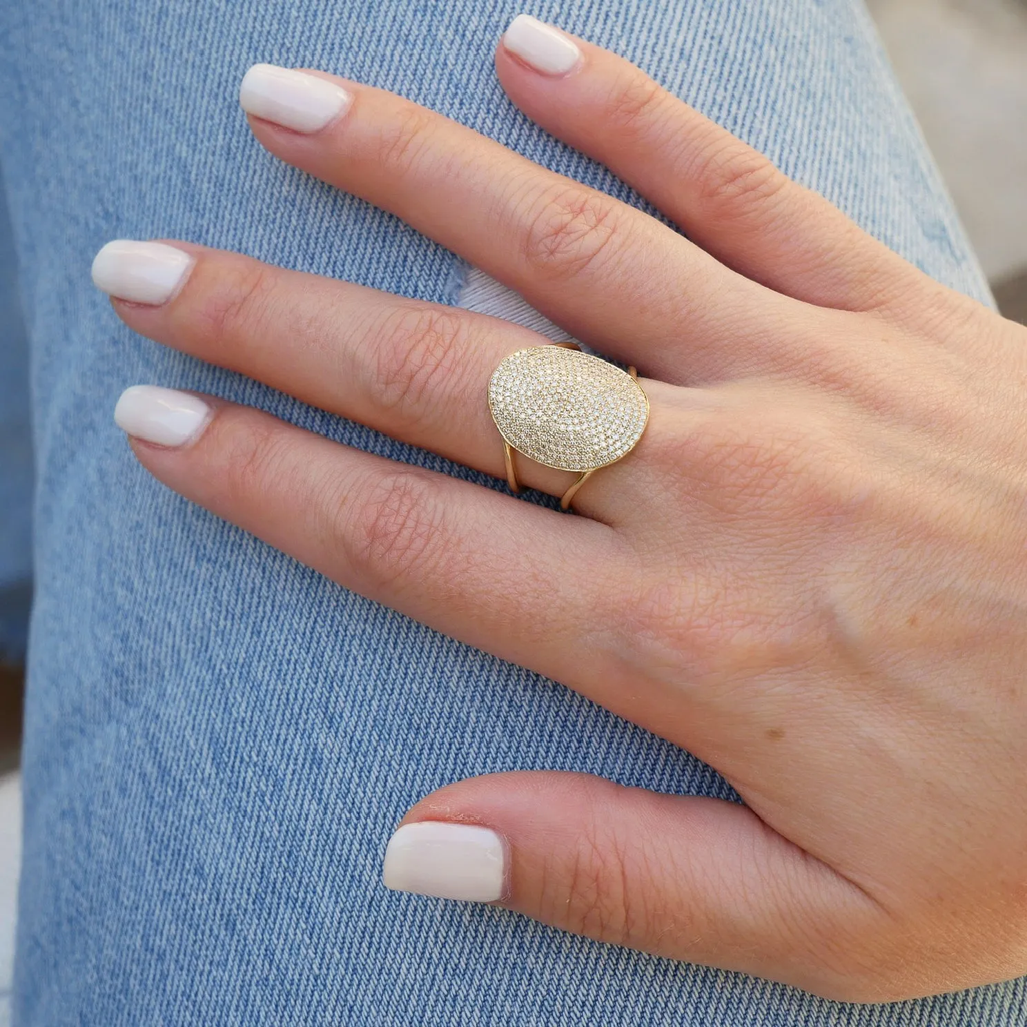 Diamond Jumbo Oval Ring sold by EF Collection product image thumbnail 2