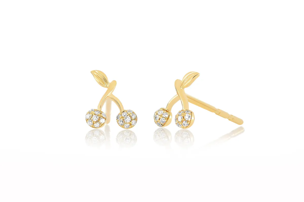 Diamond Mini Cherry Stud Earring sold by EF Collection