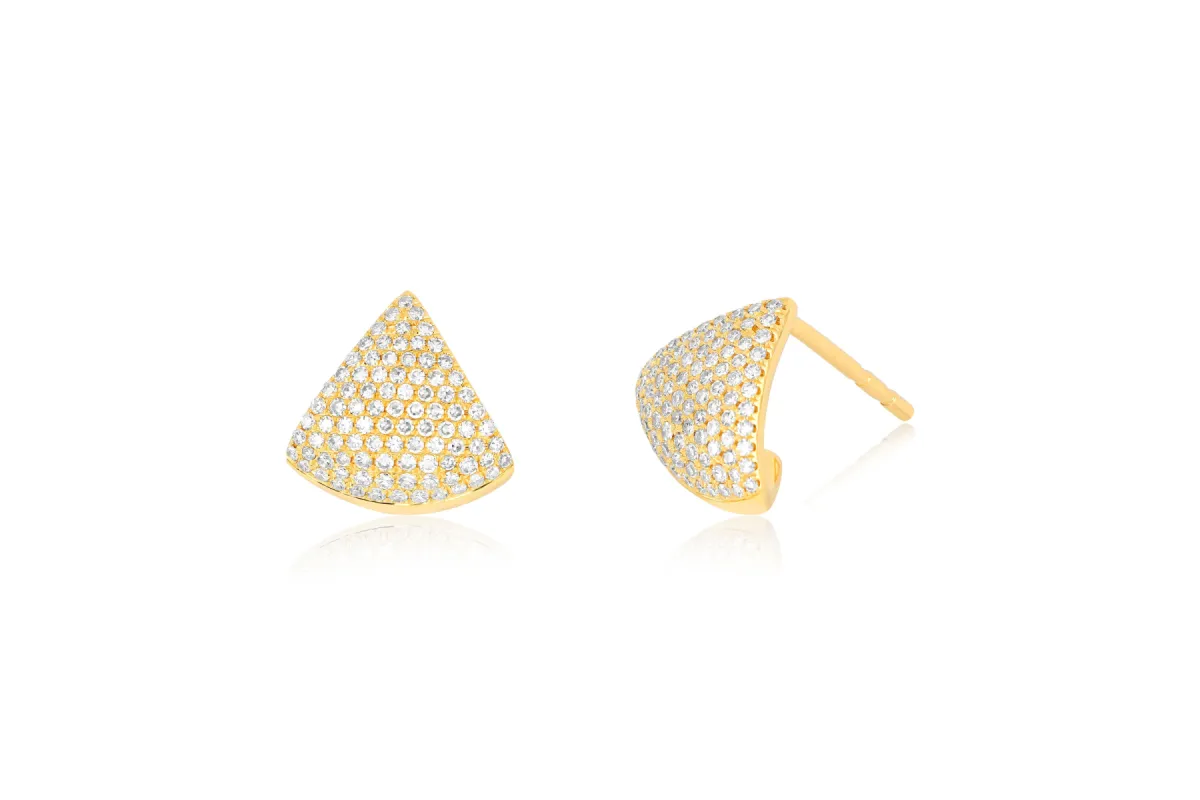 Diamond Solid Chevron Stud Earrings sold by EF Collection