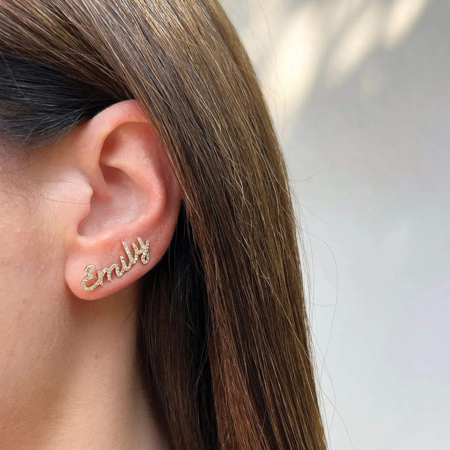 Diamond Script Name Ear Cuff sold by EF Collection product image thumbnail 2