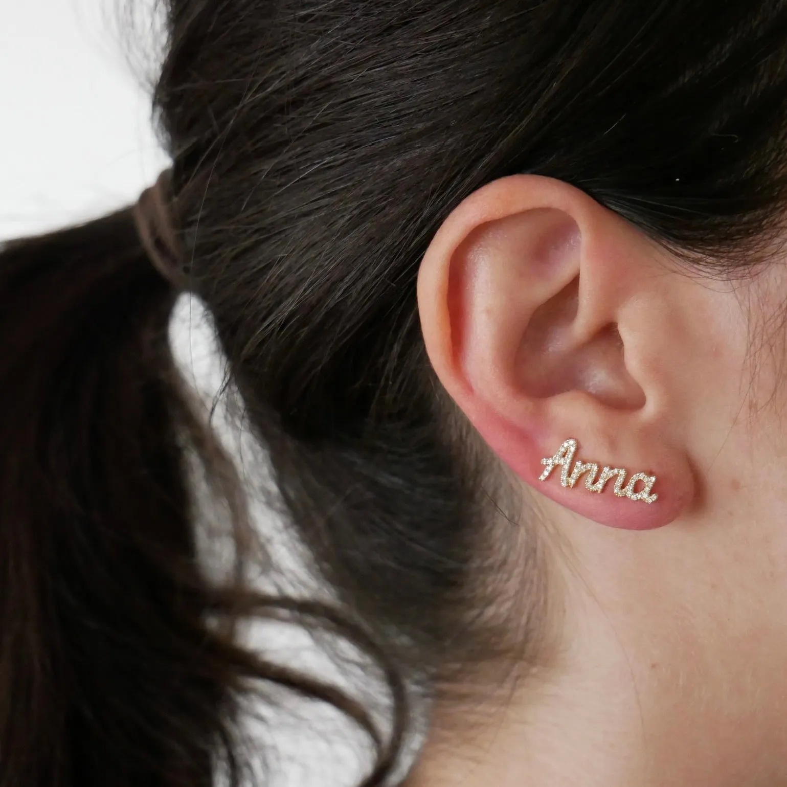 Diamond Script Name Ear Cuff sold by EF Collection product image thumbnail 5