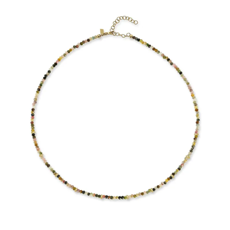 Birthstone Bead Necklace In Tourmaline sold by EF Collection