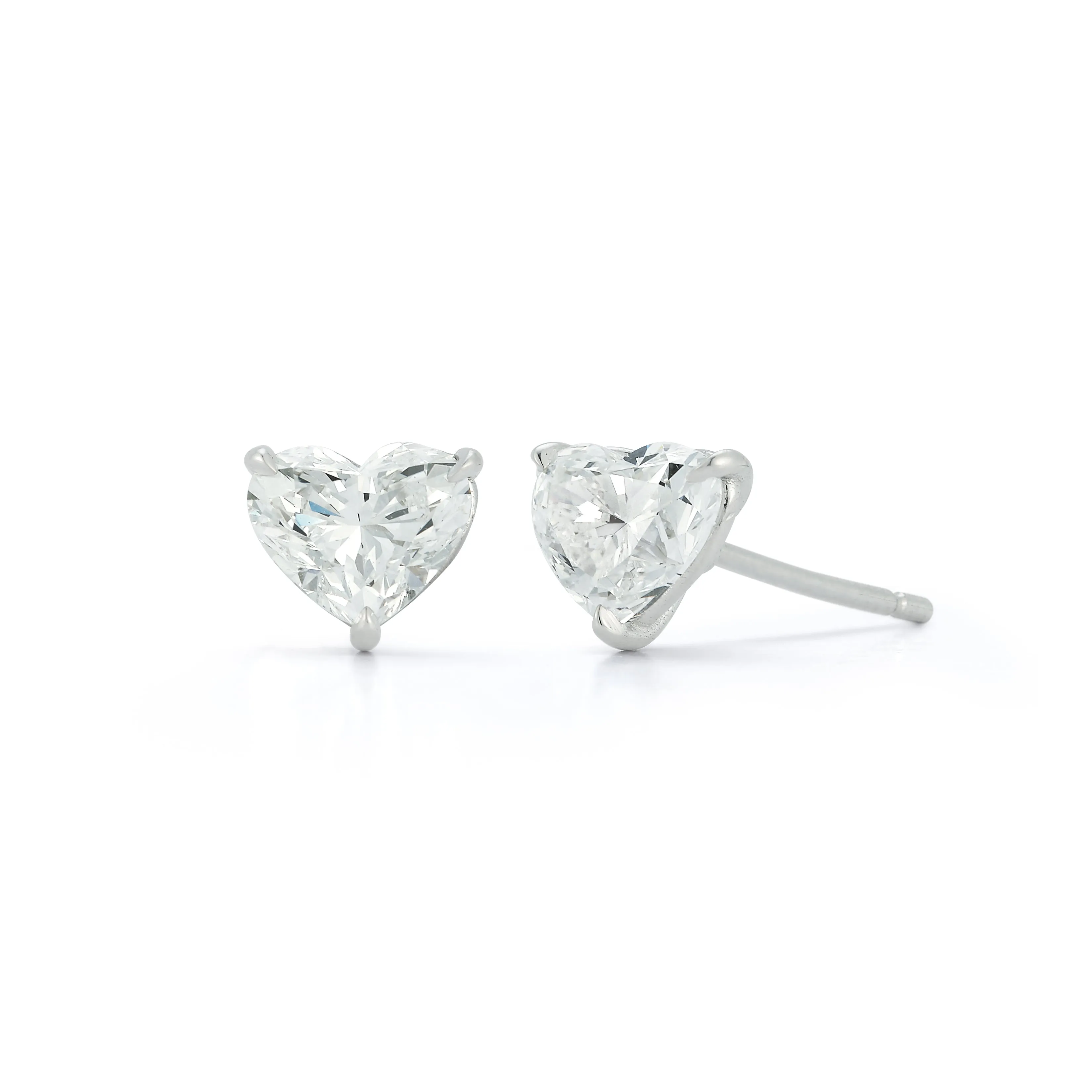Heart Diamond Solitaire Stud Earrings sold by EF Collection