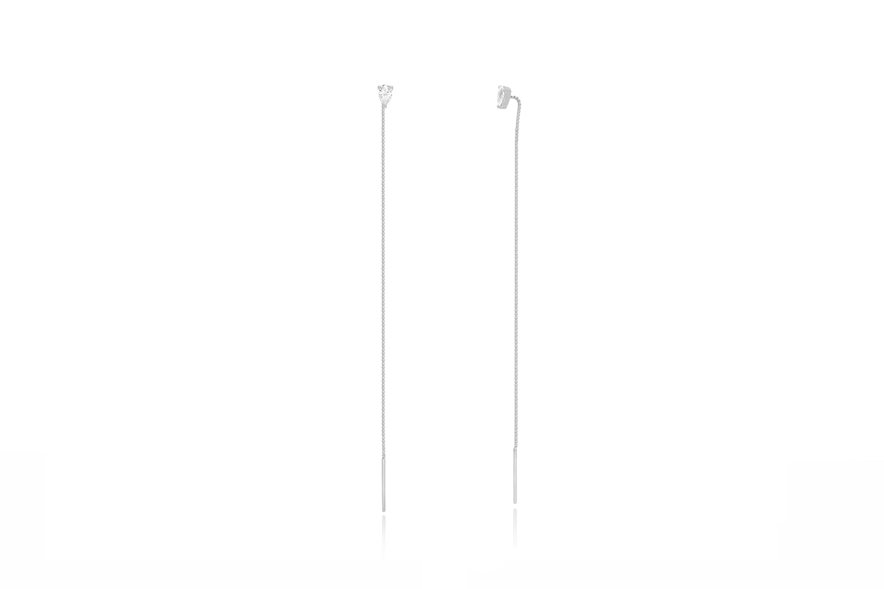 Pear Diamond Liquid Gold Threader Earring sold by EF Collection product image thumbnail 3