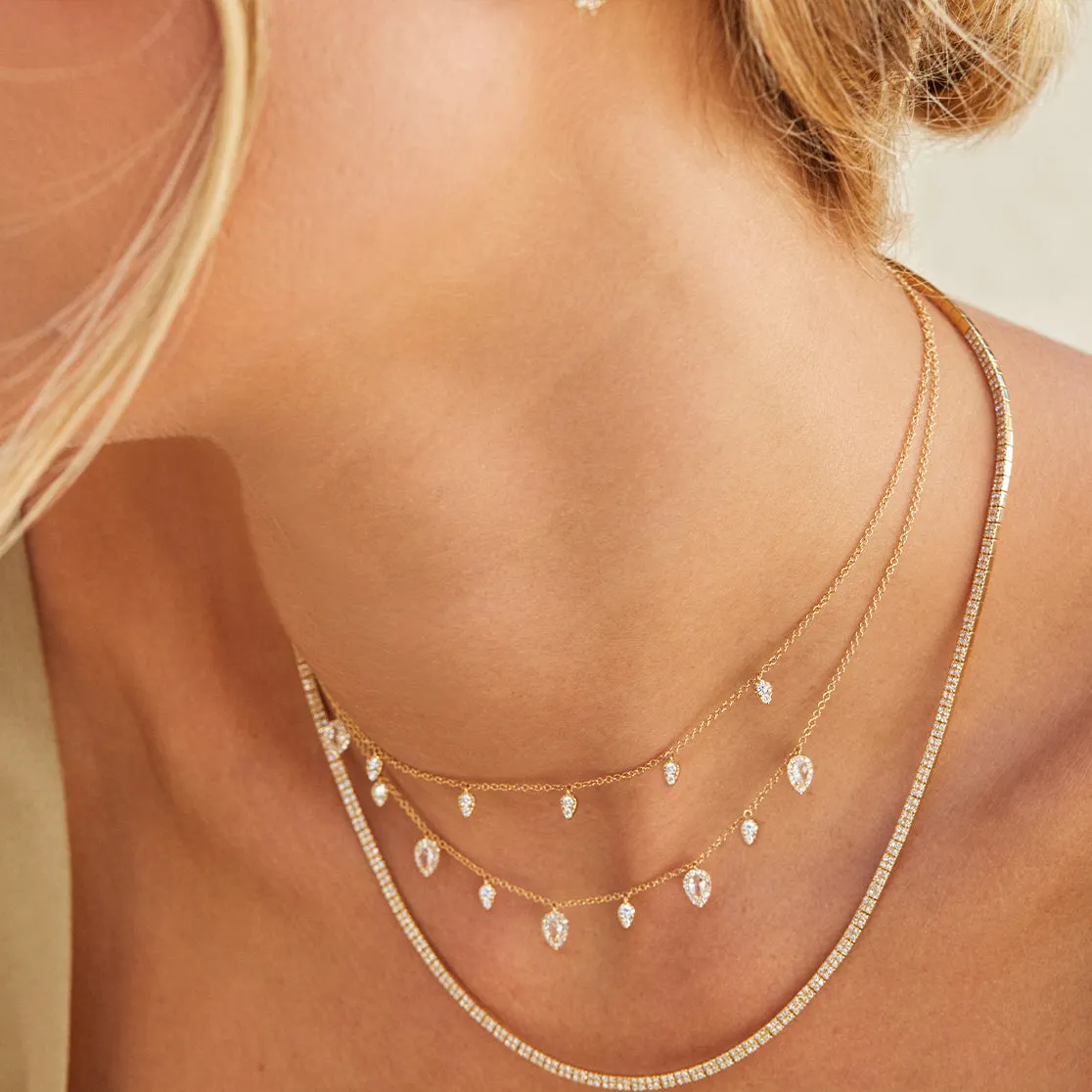 Diamond & White Quartz Ultimate Teardrop Necklace sold by EF Collection product image thumbnail 3