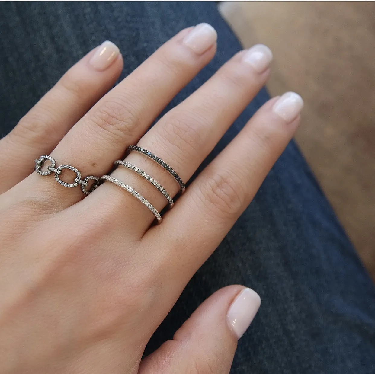 Diamond Chain Link Ring sold by EF Collection product image thumbnail 2