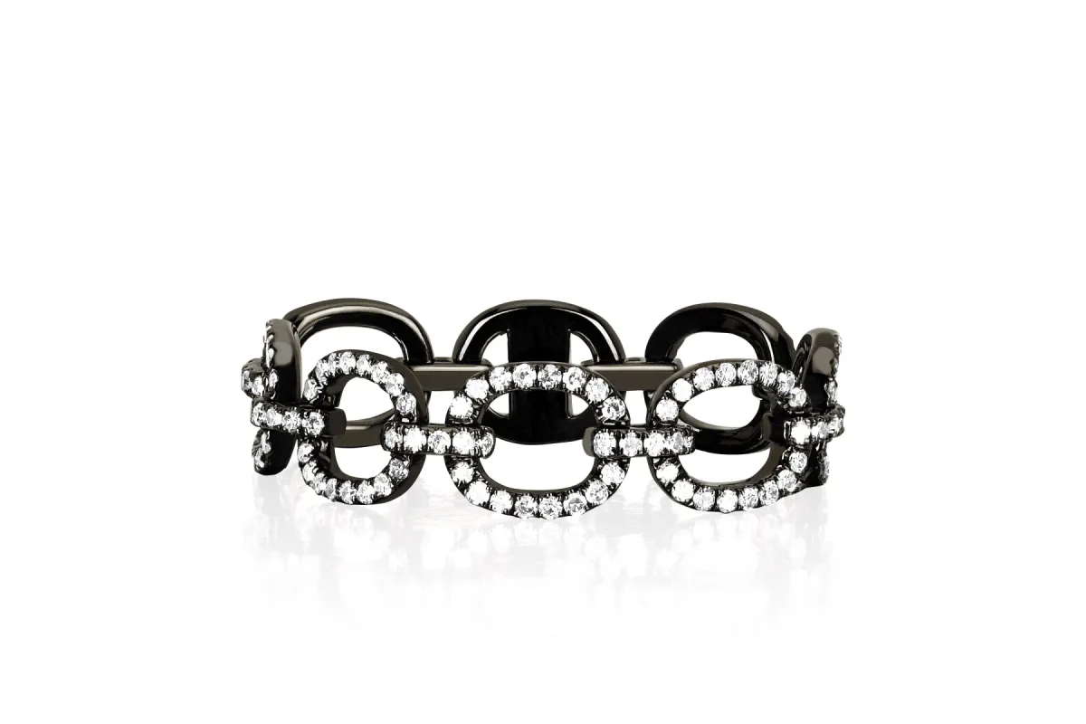 Diamond Chain Link Ring sold by EF Collection