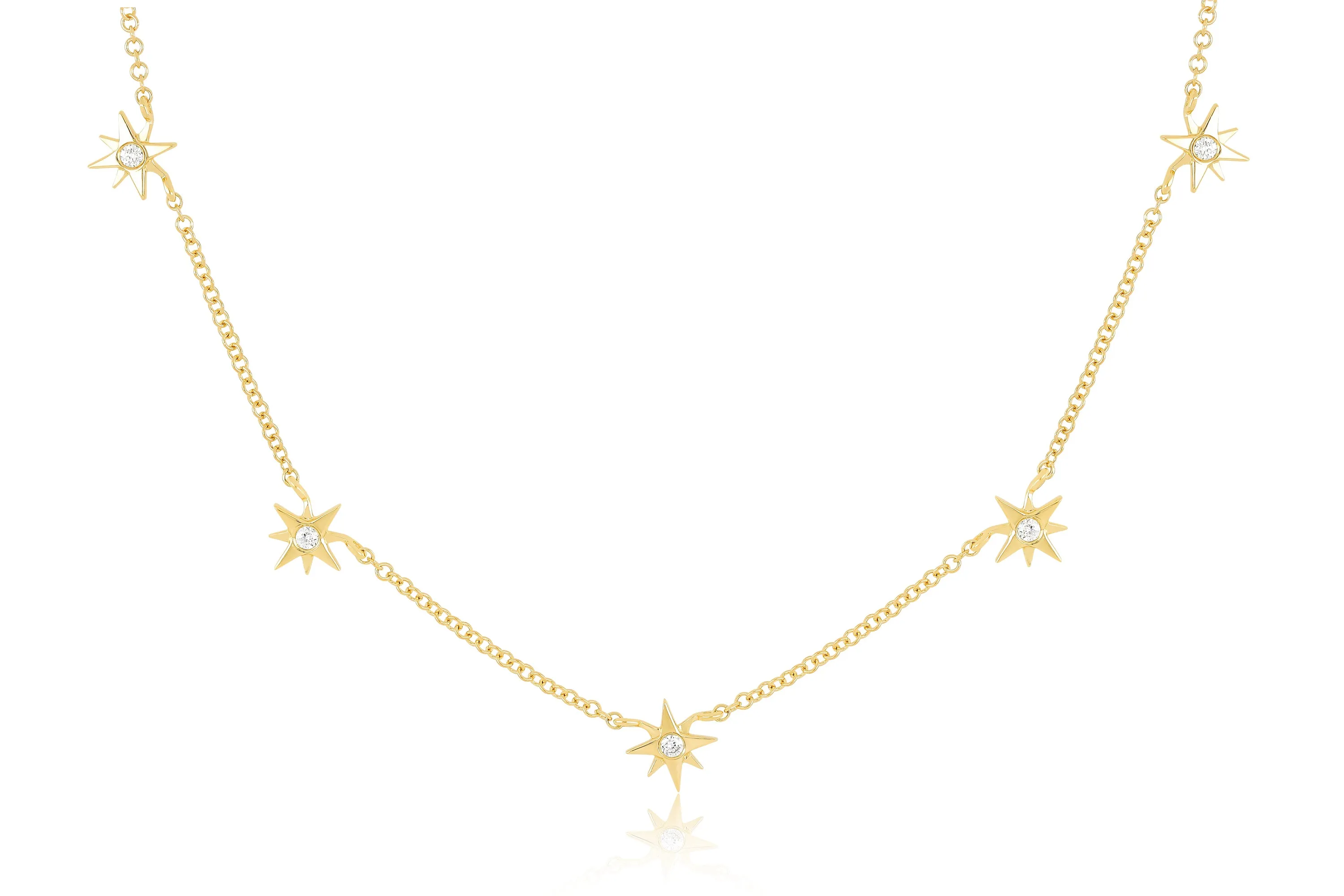 5 Diamond Starburst Necklace sold by EF Collection