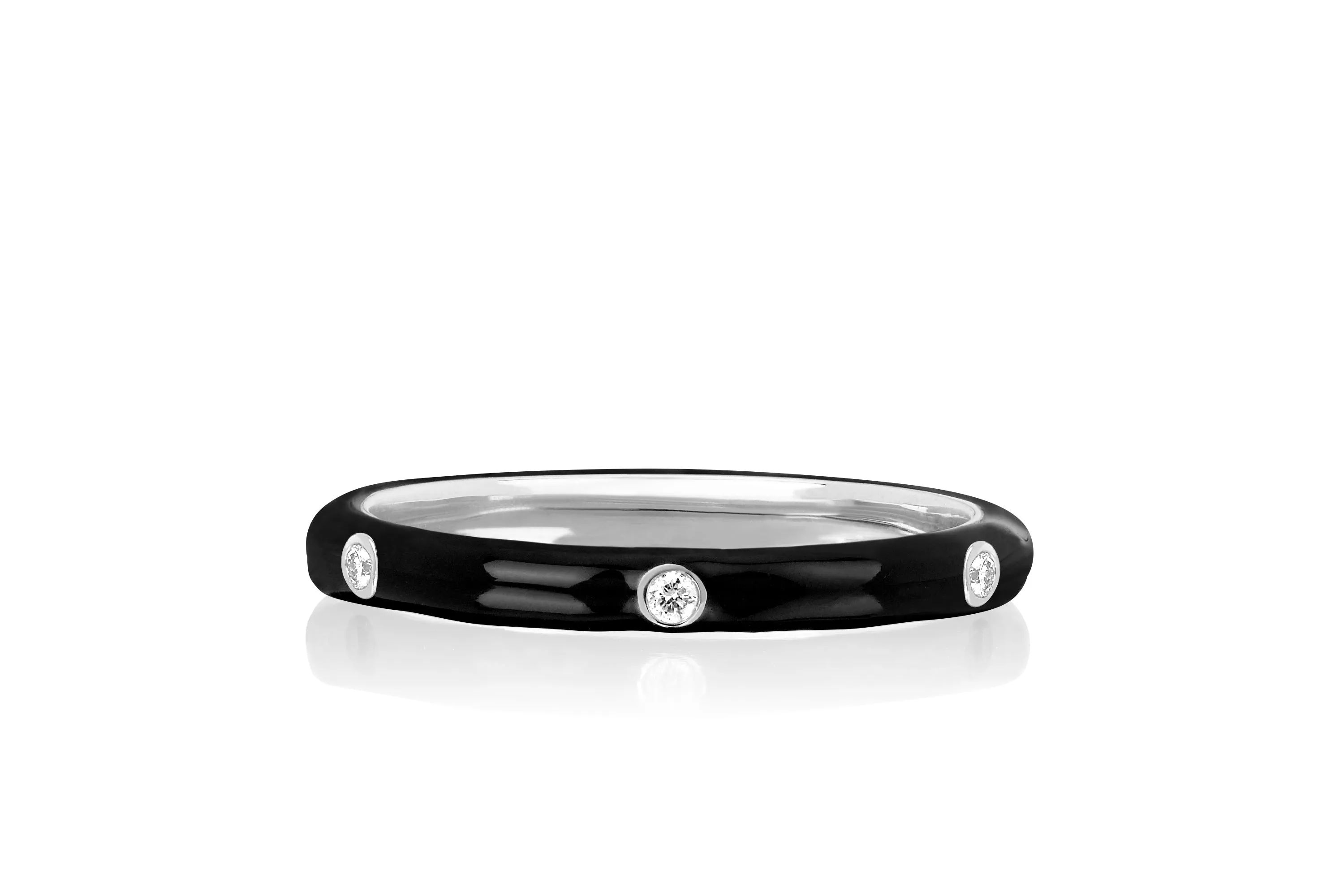 3 Diamond & Black Enamel Stack Ring sold by EF Collection product image thumbnail 4