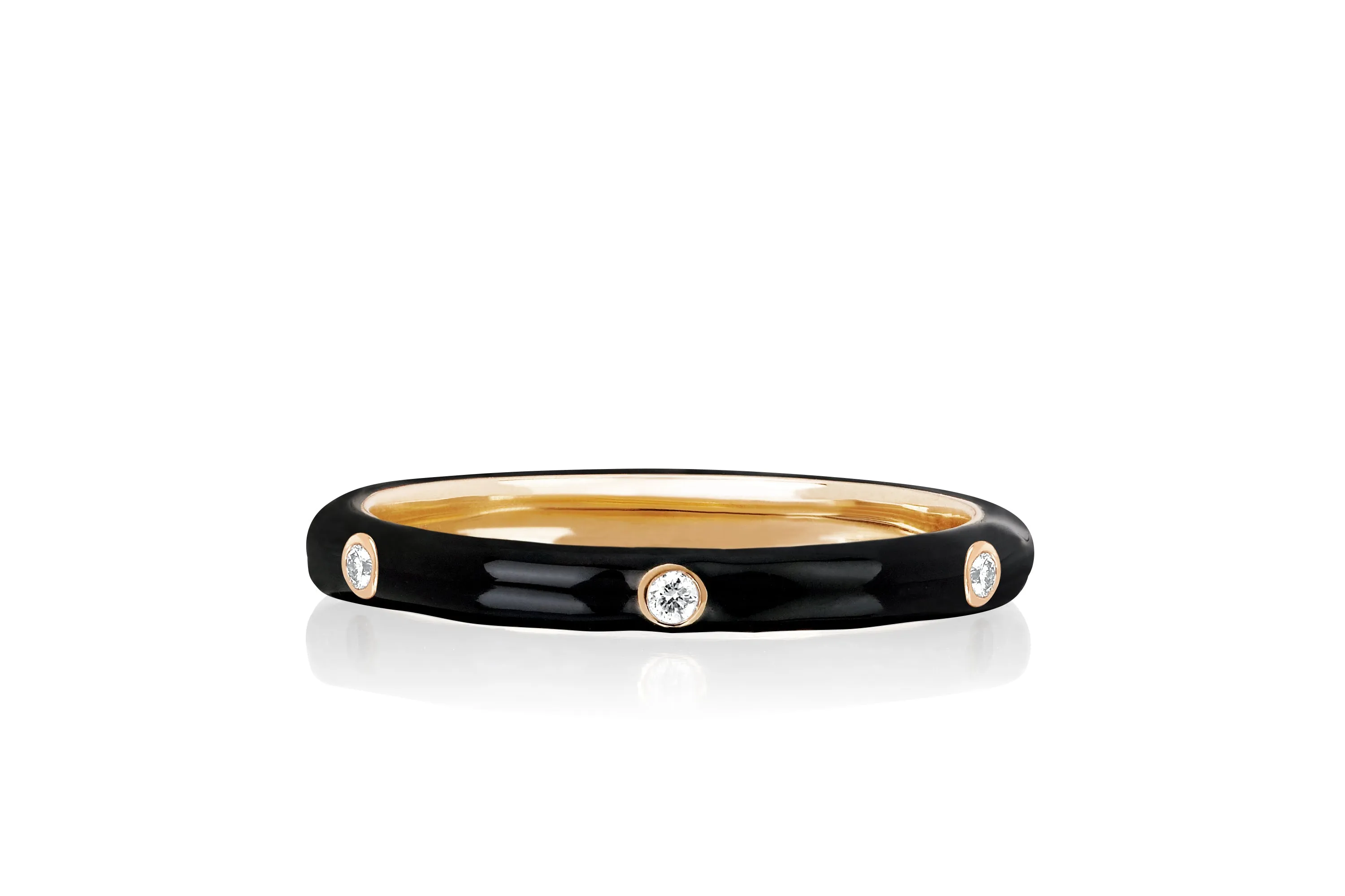 3 Diamond & Black Enamel Stack Ring sold by EF Collection product image thumbnail 3