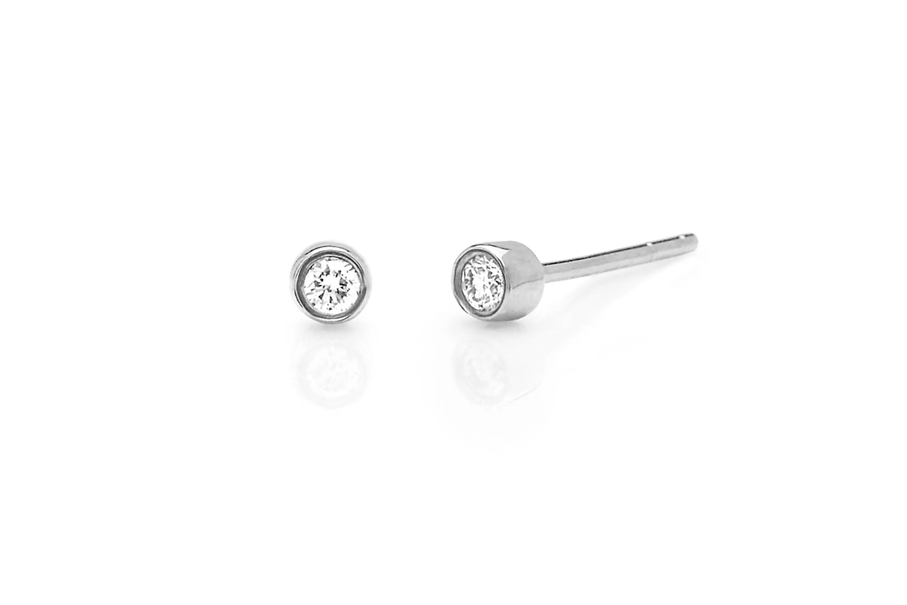 Diamond Bezel Stud Earring sold by EF Collection product image thumbnail 4