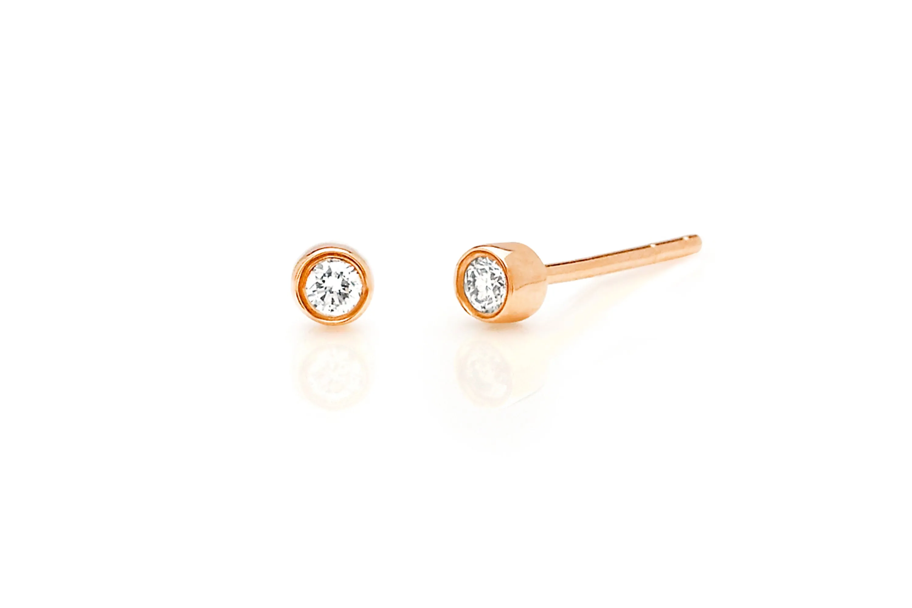 Diamond Bezel Stud Earring sold by EF Collection product image thumbnail 3