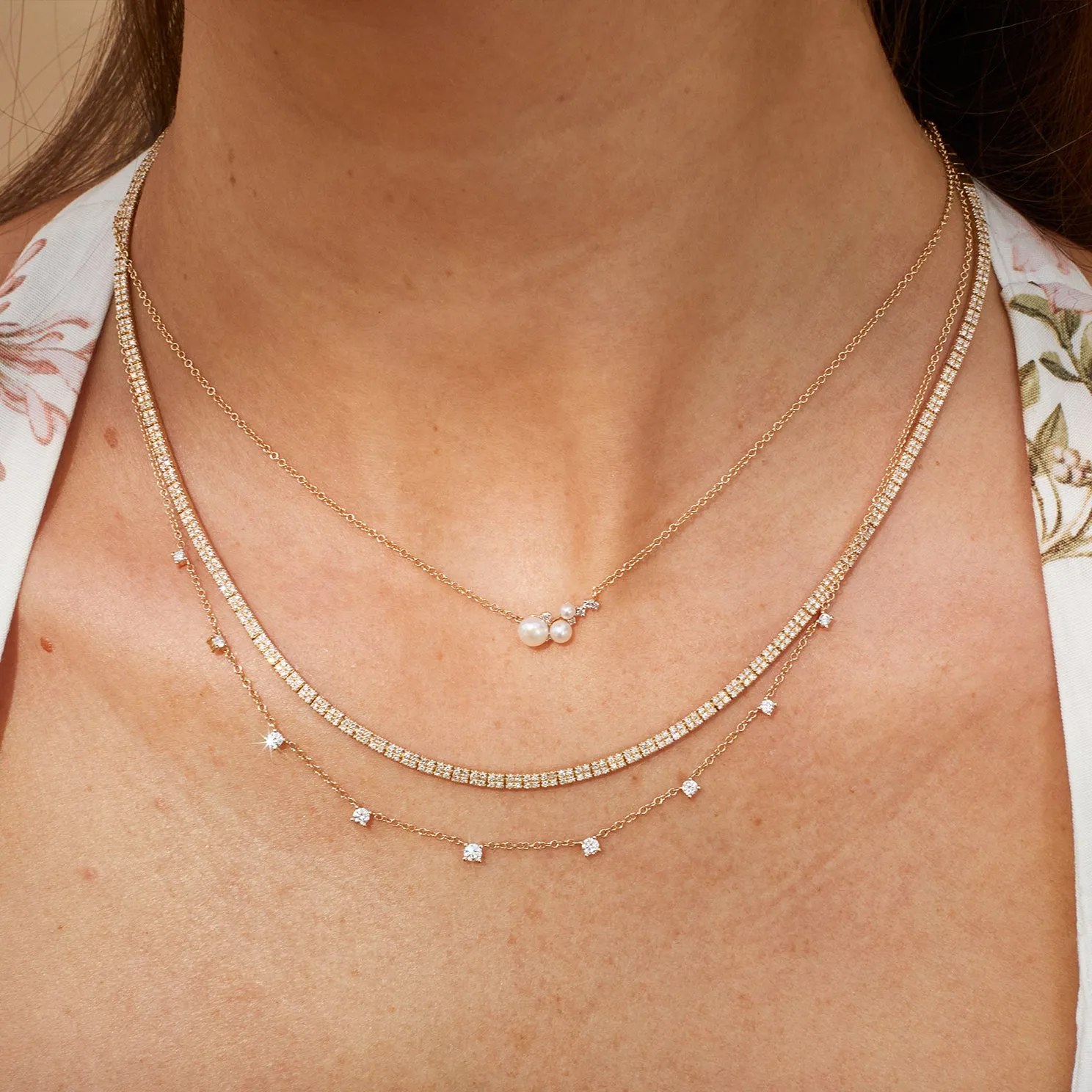 Diamond & Pearl Necklace sold by EF Collection product image thumbnail 2