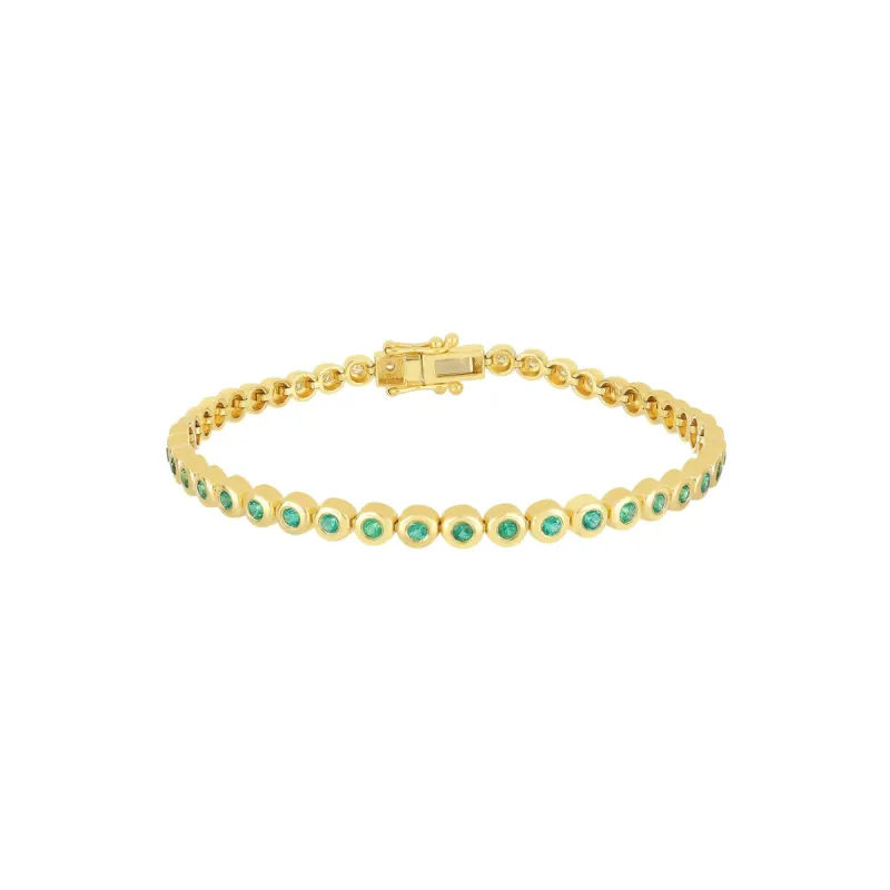 Emerald & Diamond Pillow Eternity Bracelet sold by EF Collection