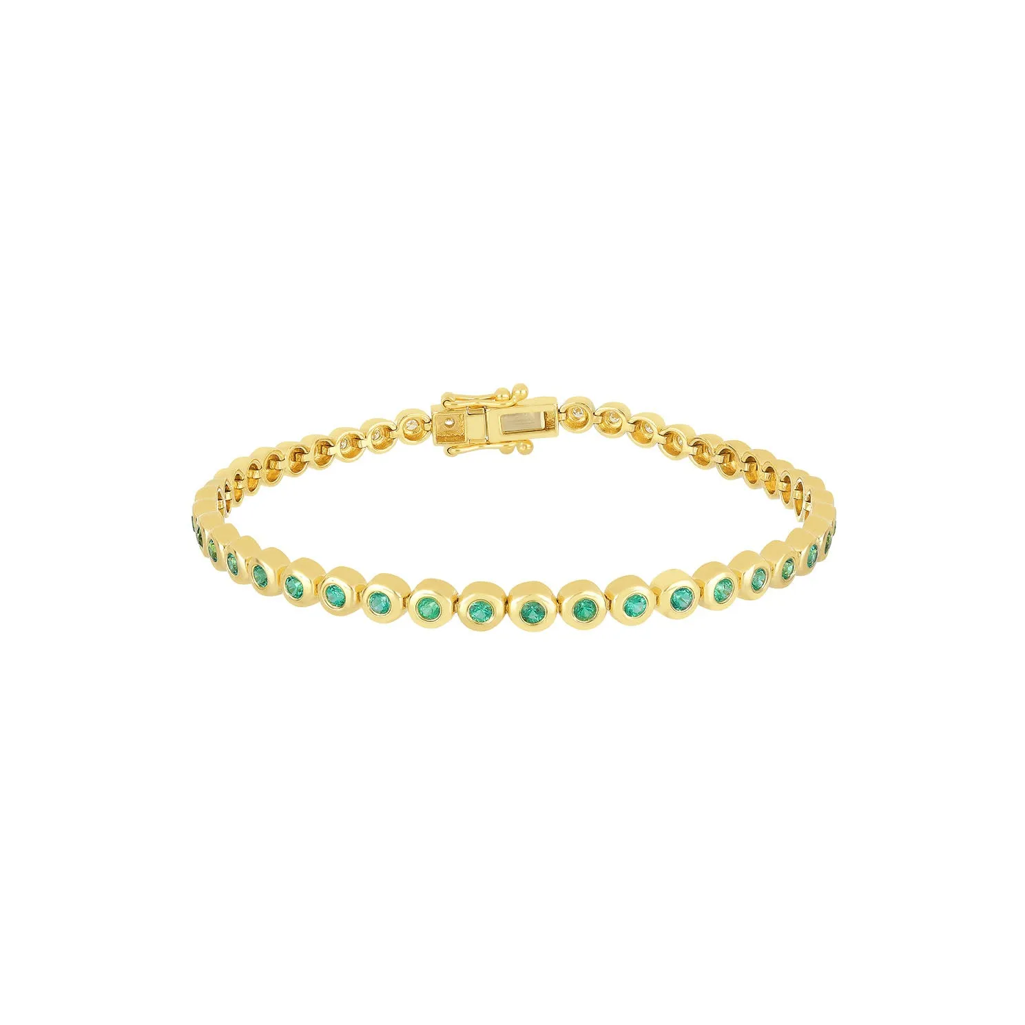 Emerald & Diamond Pillow Eternity Bracelet sold by EF Collection