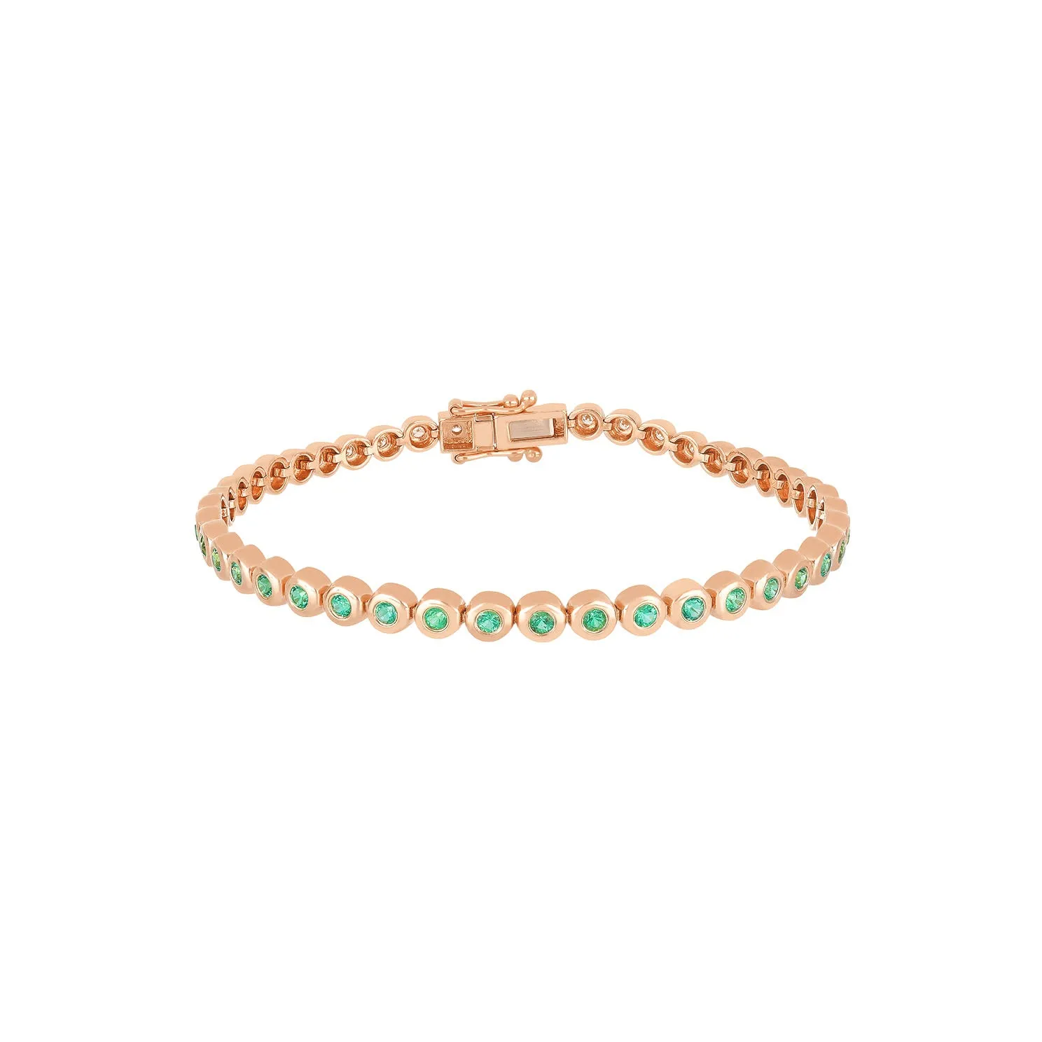 Emerald & Diamond Pillow Eternity Bracelet sold by EF Collection product image thumbnail 3