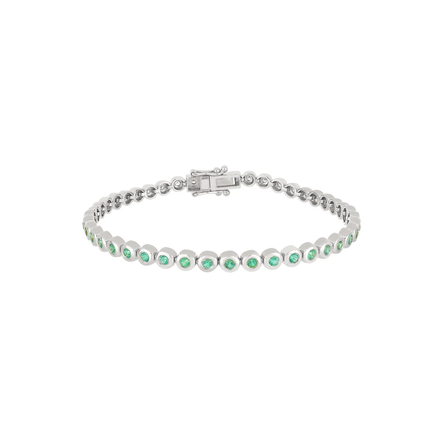 Emerald & Diamond Pillow Eternity Bracelet sold by EF Collection product image thumbnail 4