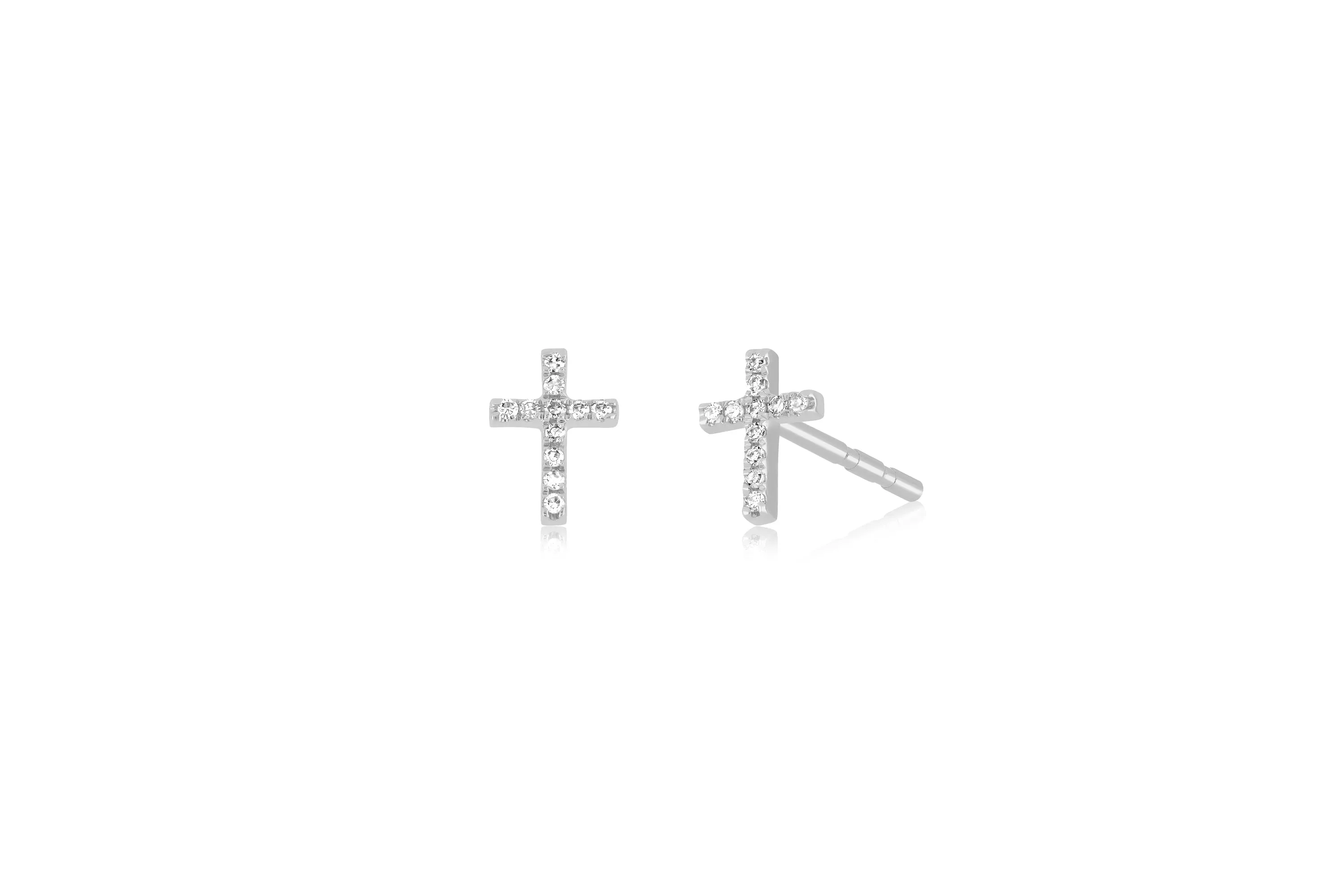 Diamond Mini Cross Stud Earring sold by EF Collection product image thumbnail 3