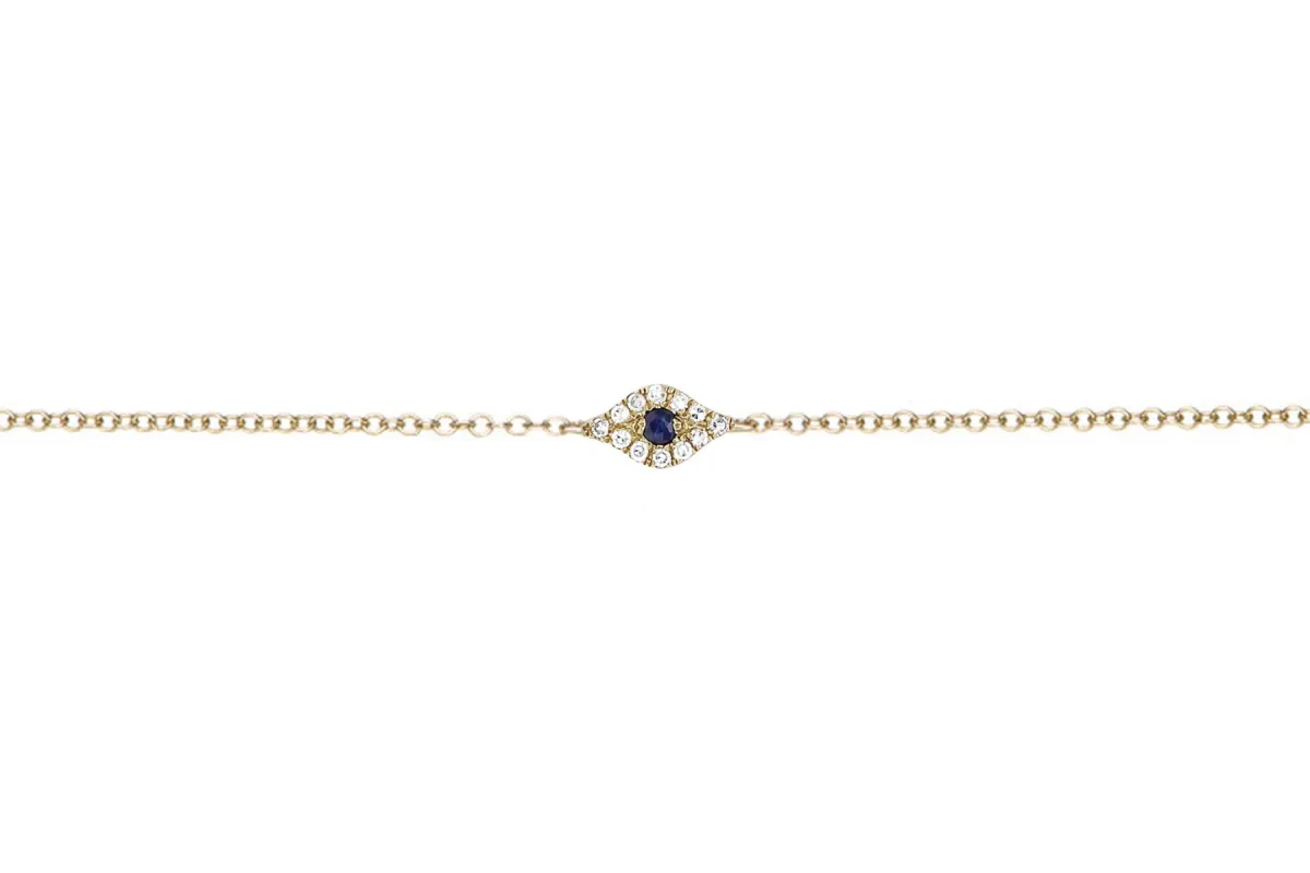 Diamond Evil Eye Chain Bracelet sold by EF Collection