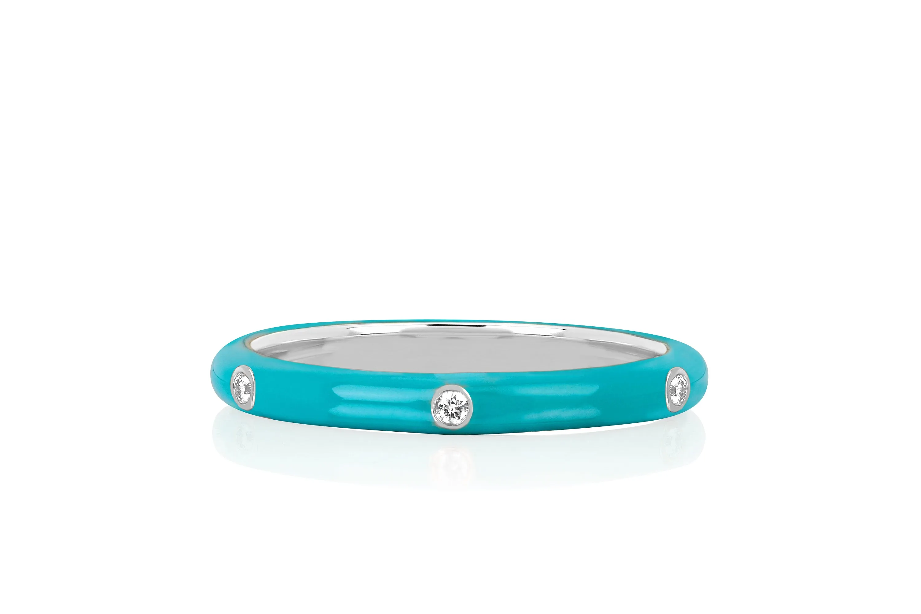 3 Diamond & Turquoise Enamel Stack Ring sold by EF Collection product image thumbnail 4