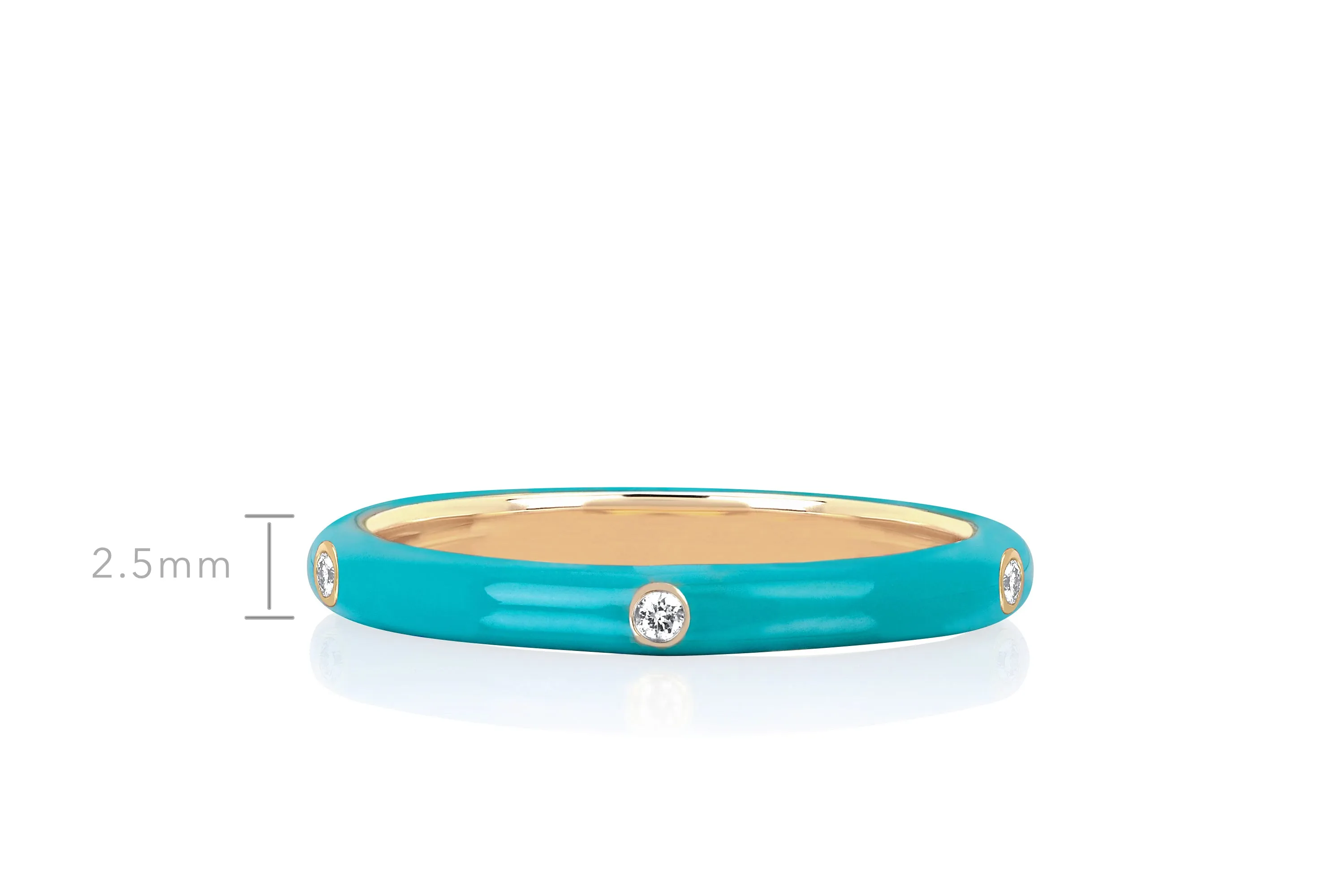 3 Diamond & Turquoise Enamel Stack Ring sold by EF Collection product image thumbnail 5