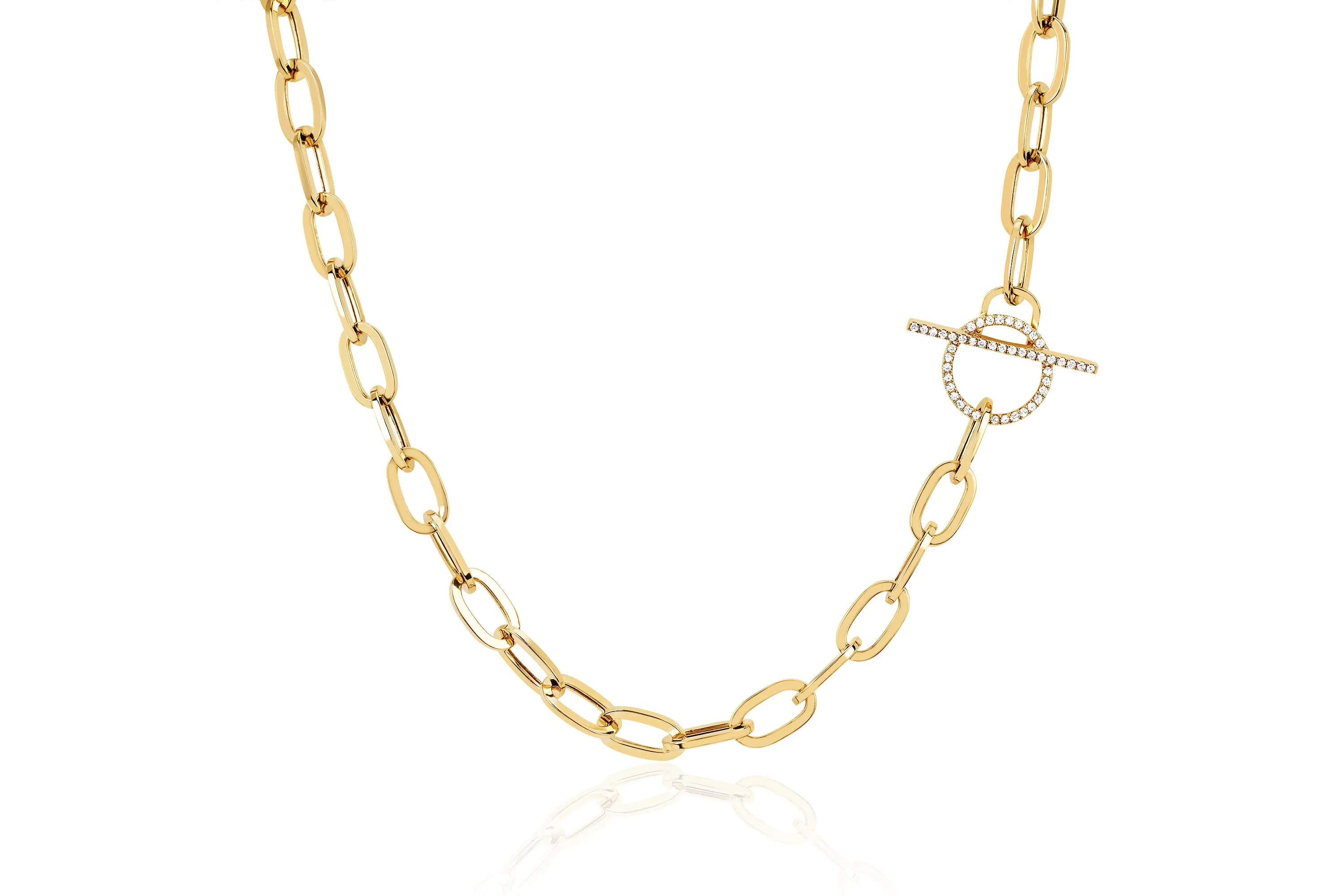 Jumbo Link Chain & Diamond Toggle Necklace sold by EF Collection