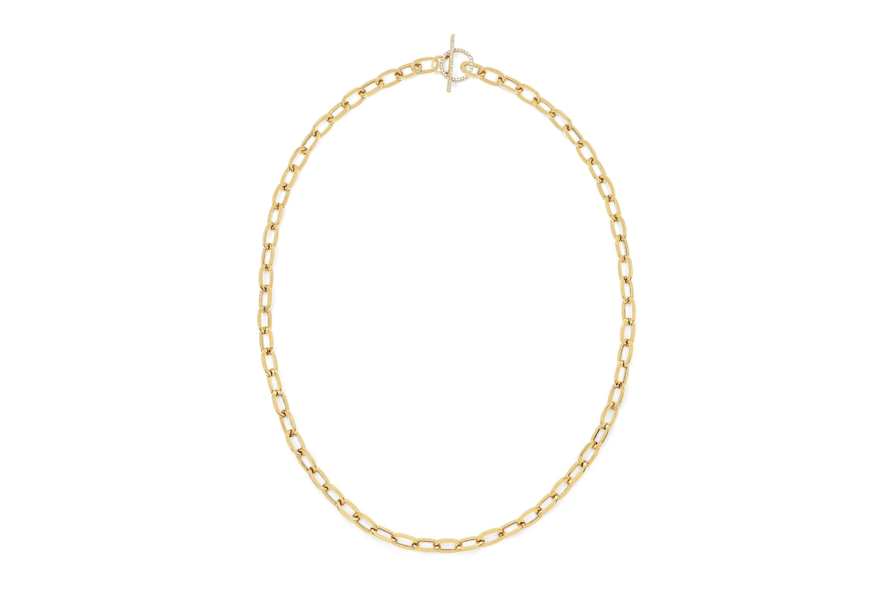 Jumbo Link Chain & Diamond Toggle Necklace sold by EF Collection product image thumbnail 3