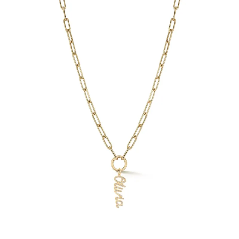Lola Enhanced Script Name Chain Necklace sold by EF Collection