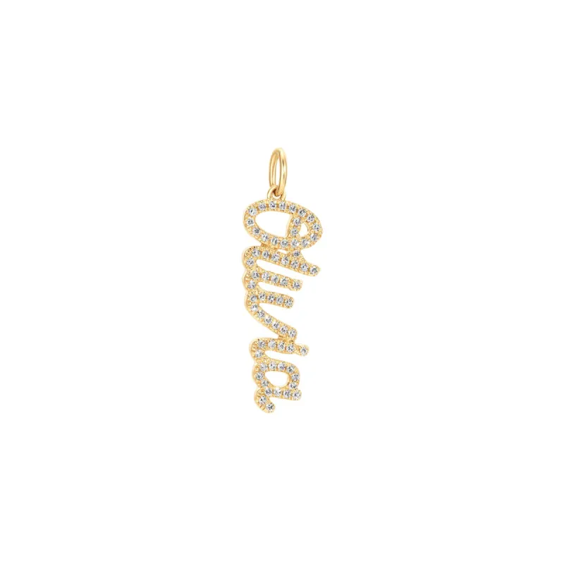 Diamond Script Name Charm sold by EF Collection