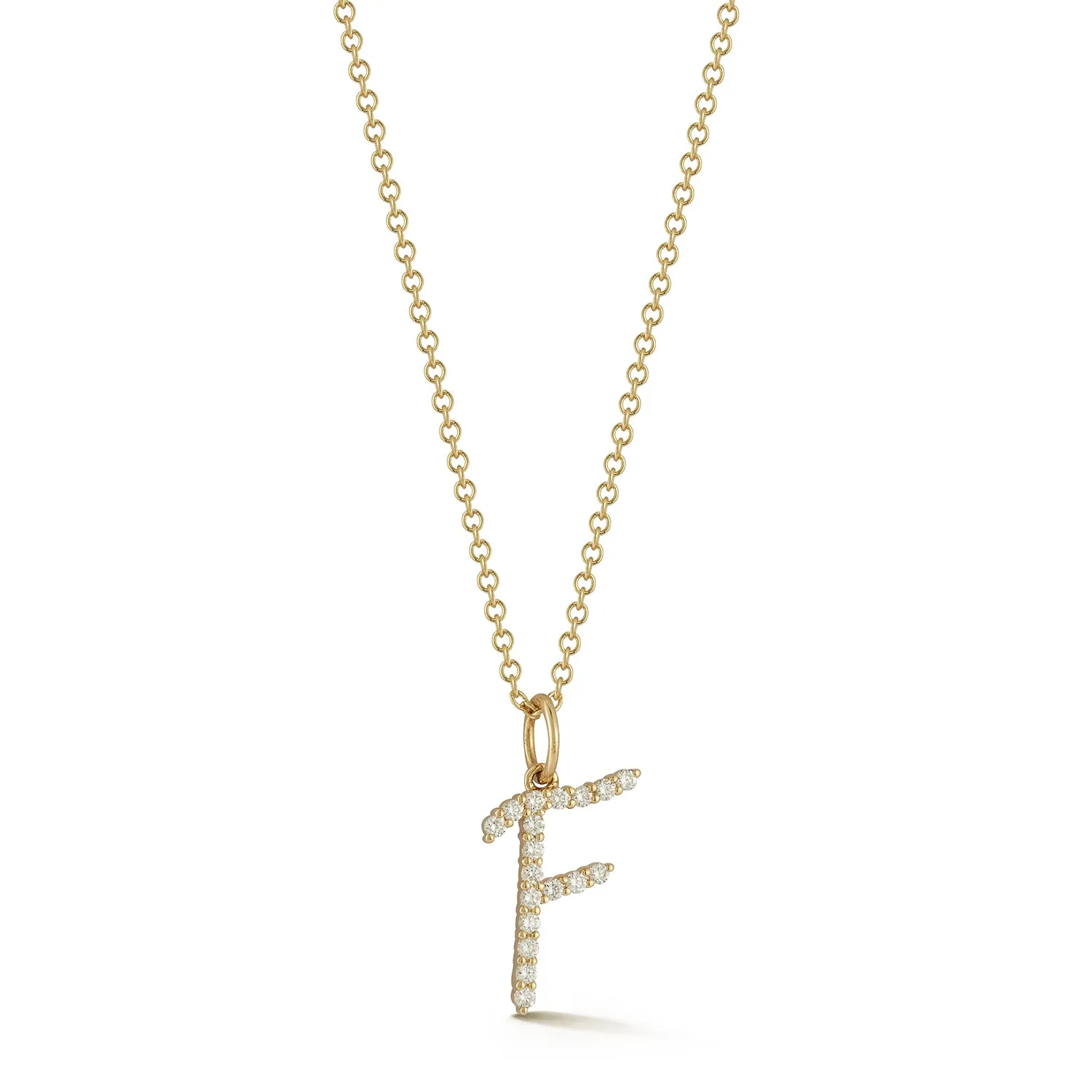 Gold Every Length Script Initial Chain Necklace sold by EF Collection