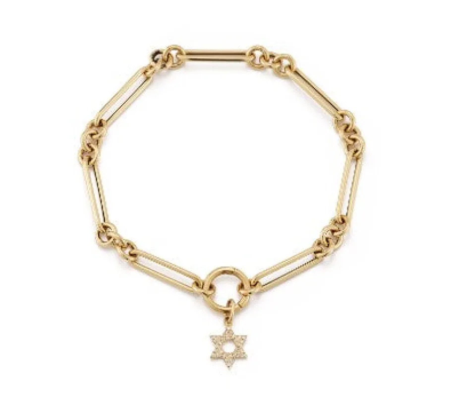 Star of David Mixed Chain Enhanced Bracelet sold by EF Collection