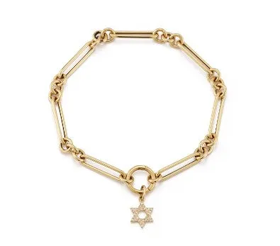 Star of David Mixed Chain Enhanced Bracelet sold by EF Collection