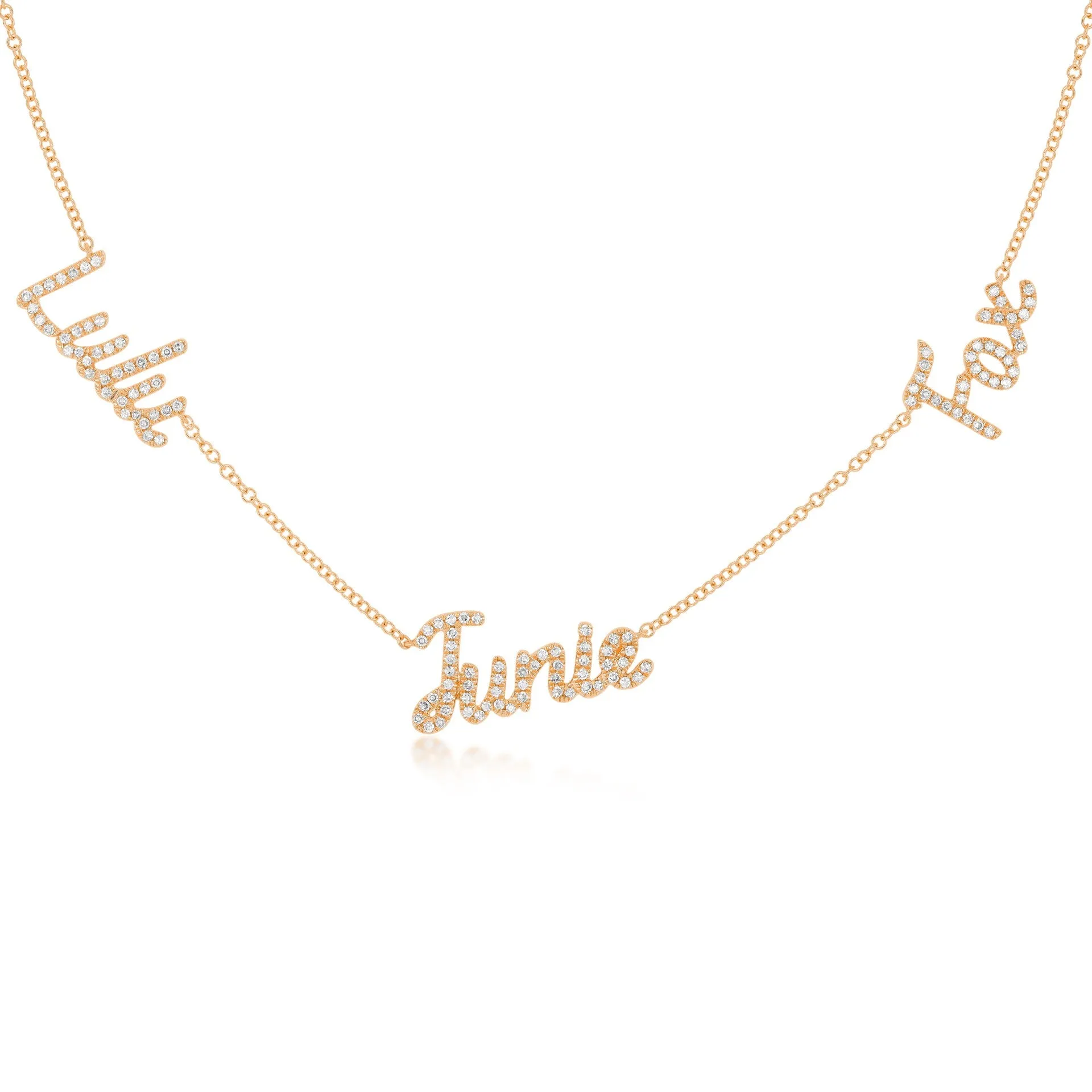Triple Diamond Script Name Necklace sold by EF Collection product image thumbnail 3