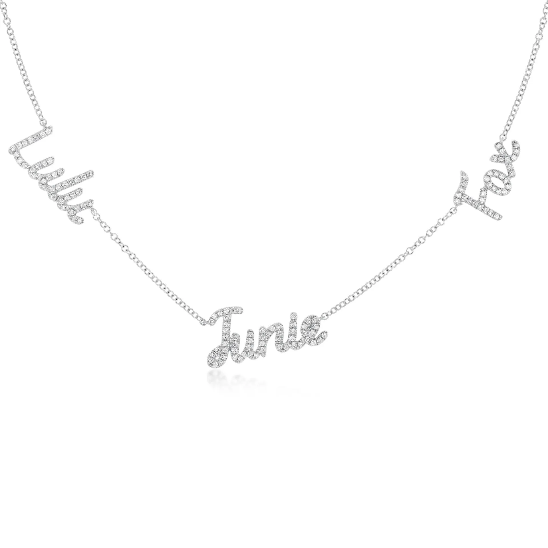 Triple Diamond Script Name Necklace sold by EF Collection product image thumbnail 2