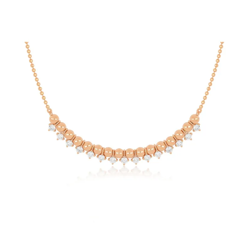 Diamond & Gold Ball Necklace sold by EF Collection