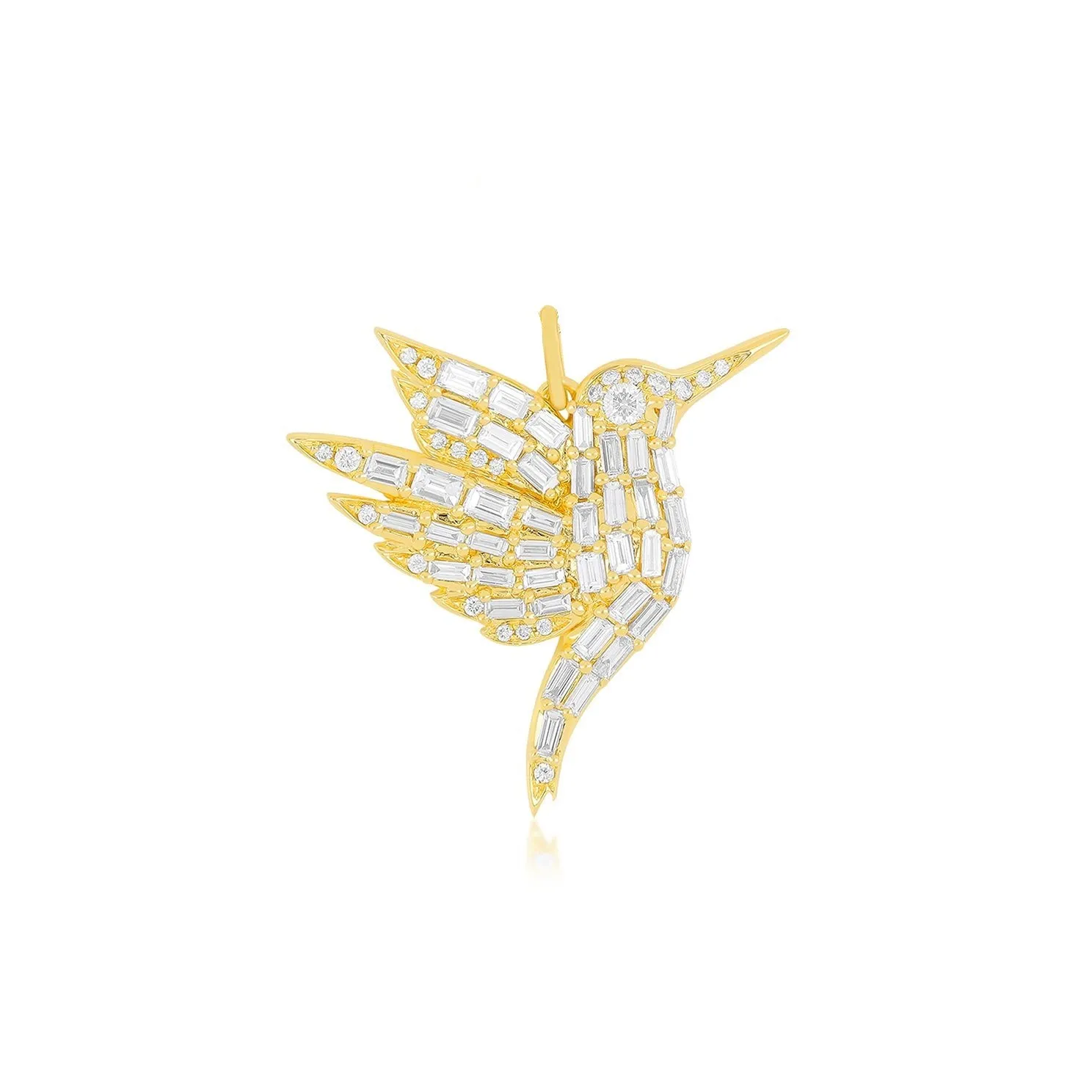 Diamond Baguette Hummingbird Pendant sold by EF Collection