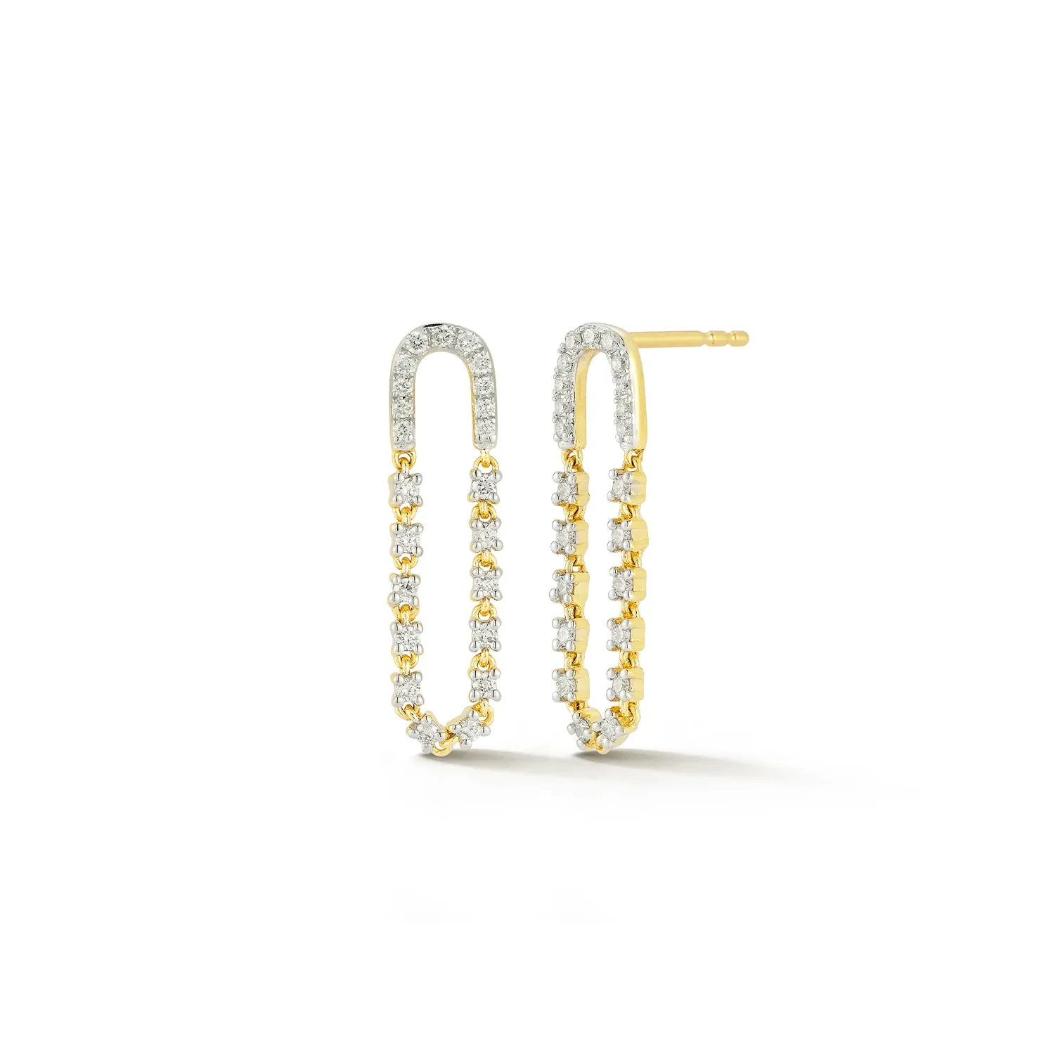 Diamond Loop Chain Stud Earring sold by EF Collection